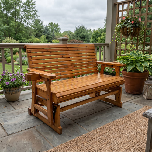 Outdoor wooden patio glider - outdoor,