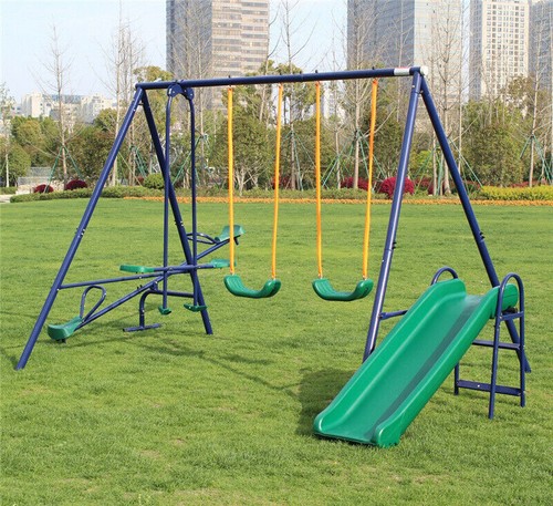 Metal playground swing set - playground,