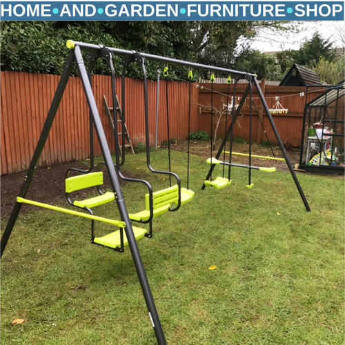 Metal garden swing set - garden,