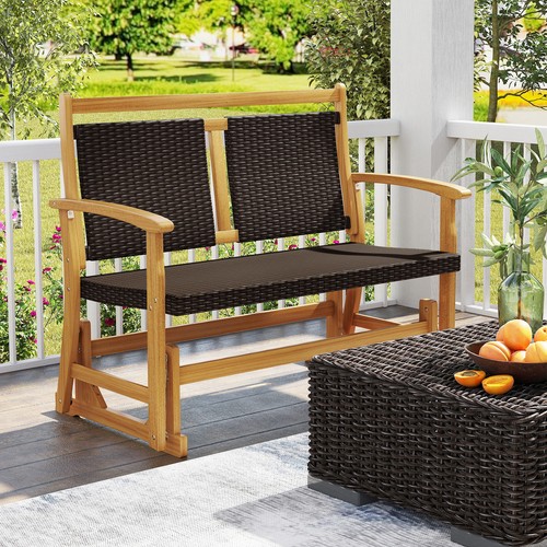 Outdoor wooden glider bench - wooden,