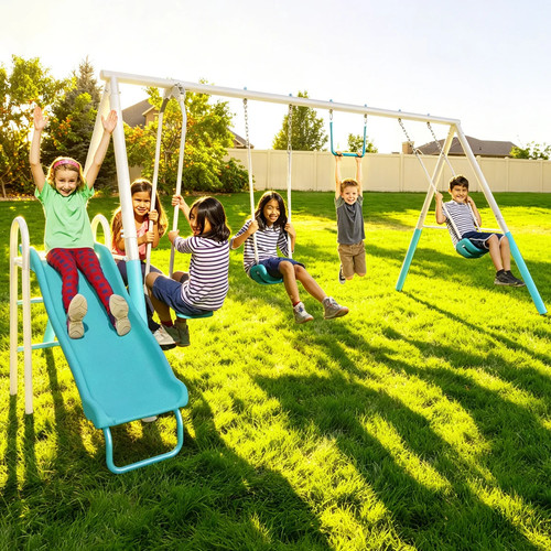 Metal swing set with - set, 2