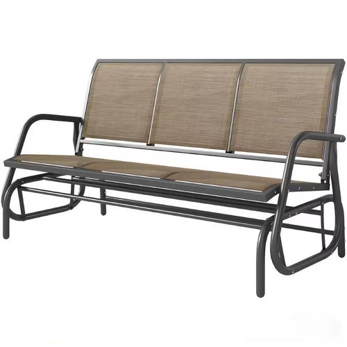Brown backrest porch glider - brown,