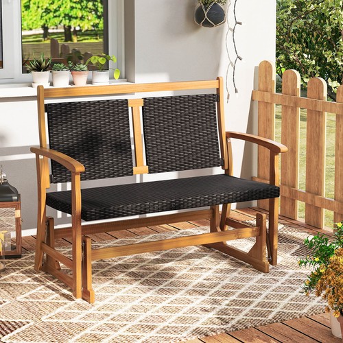 Patio rattan glider bench - patio,