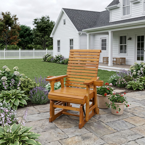Wooden porch glider for one - porch,